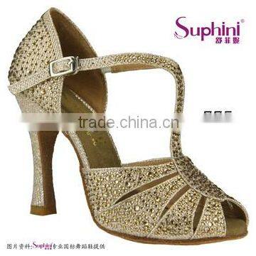 2016 Suphini Full Crystal Latin Ballroom Dance Shoes Salsa Dance Shoes