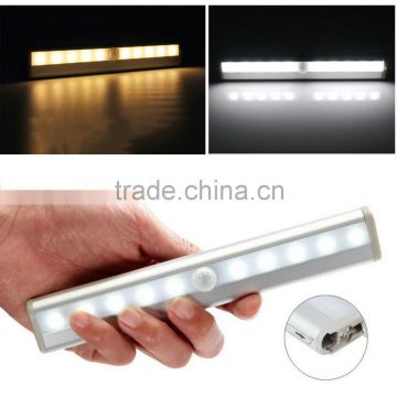 2016 new wholesale bright 10 LED Motion Sensor Closet Cabinet Light