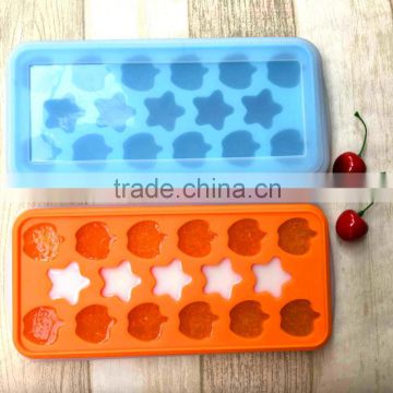 21 Grid BPA Free Baby Food Storage Container Box Platinum Silicone Baby Food Supplement Ice Cube Tray with Lid