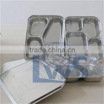 2 Cavities Aluminum Food Tray/container, Compartment Disposable Food Tray photo-2
