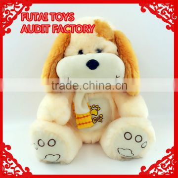 30cm new design plush dog toys with scarf embroidery footprints