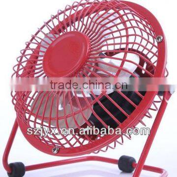 Popular Metal USB Fan With 360 Degree Rotating PC Mini Fans Mute Cool For Office Desk Aluminum Baldes Electric Fan