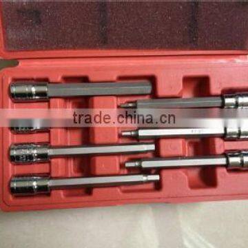 7PC 3/8" DR. EXTRA LONG , HEX BIT SOCKET (METRIC)