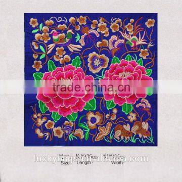 Satin penoy flower fabric Ethnic Embroidery fabric for bags