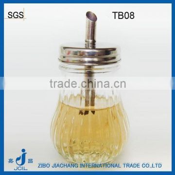 300ml glass honey dispenser jar with metal lid