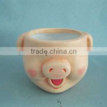 ceramic pig flower pot