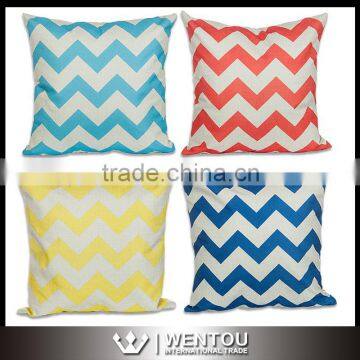 Yellow Blue Stripe Chevron Pillow Cover