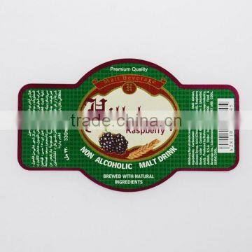 Transparent beer bottle label, beer neck label