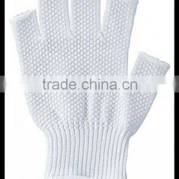 Fingerless White Cotton Knit Gloves Factory Knitted Working GLoves PVC dot Palm Cotton Gloves Multi Color Cotton Knit Gloves