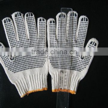 Cotton Knit Glove Work White PVC Dot Labor Cotton Men's Knit Glove Sewn Label Dot Labor Glove Color Hem dot Glove Construction