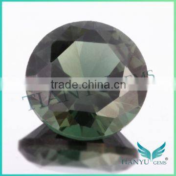 Synthetic spinel round brillant cut 152# dark green electric stone for waxing