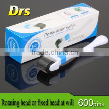 1.5 Microneedle Derma Roller rotatable Therapy 360 degree derma roller 600 needles