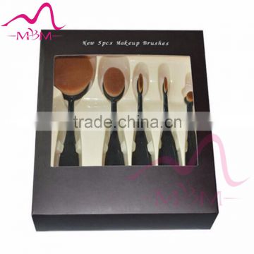 10pcs per set rose gold oval make up brush for cosmetic and foundation brush with makeup brush box