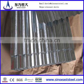 BWG standard gauge thickness galvanized corrugated steel sheet