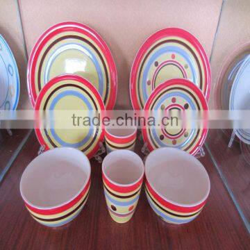 Color Stripes Handpainting Tableware Dinner Set tableware