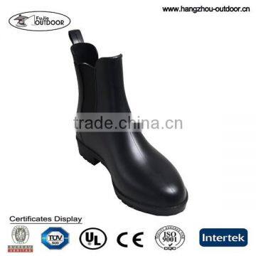 2015 Ladies Fashion Plastic Boots, PVC Ankle Boots For Women, Black Rain Boots