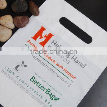 100%Degradable&Compostable EN13432 certified die-cut shopping bag