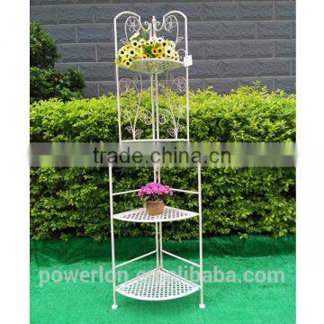 Nicely Vintage Wrought Iron Foldable 4 Tier Corner Shelf For Home Decoration Indoor and Outdoor