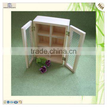 Small Handles Screen Window Design Stand Wooden Box