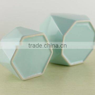Factory Wholesale Custom Design Prismatic Holder Ceramic Candle Jar photo-5