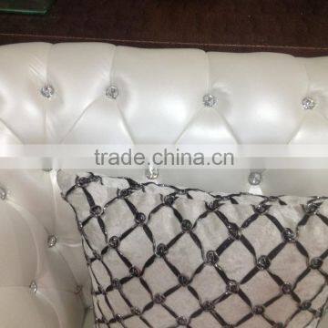 2015 Newest White Genuine Leather Sofa Designs for Living Room Furniture SF065 photo-4