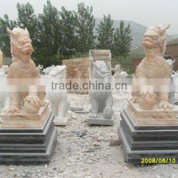 Marble Standing Lion Statue For Garden / Outdoor Use photo-5