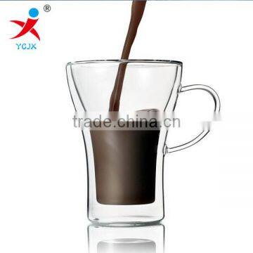 heat-resistant double wall glass for milk coffee and juice