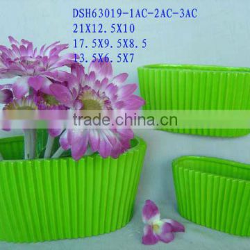 decorative green ceramic flower planter for promotion