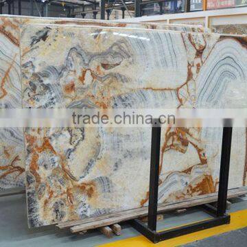 Chinese painting white gold vein luxury marble slab