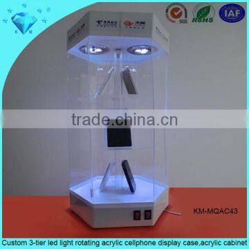 KM-AP41 High Quality Clear Acrylic Rotating Showcase,LED Display Showcase,acrylic Display Case With Lock and Key photo-5