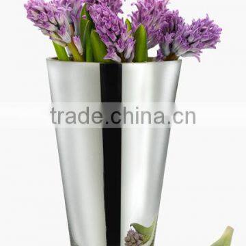 Modern Stainless Steel Metal Large Flower Vases Decoration Flower Tall Vase photo-3