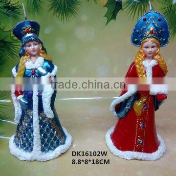 Christmas Beautiful Girl Carved Candle Deocration photo-2