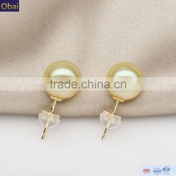 wholesale 9-10 mm south sea pearl earrings gold