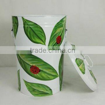 Metal Colored Trash Can Painting Colored Trash Can With Lid photo-3