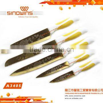A3395-b Special Design Air-flow Dots Stamped 5pcs Stainless Steel Knife Set photo-6