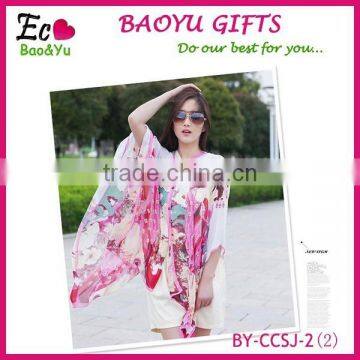 New Fashion Floral Print Silk Chiffon Towel Wholesale,Thin Chiffon Scarf Beach Towels ,summer Trendy Chiffon photo-2