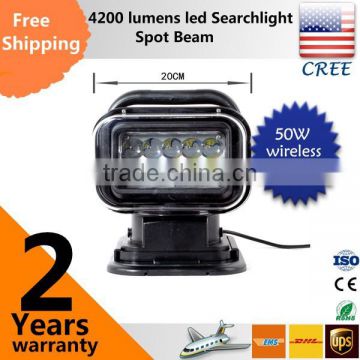 LED marine use searchlight 50w wireless remote control spot beam