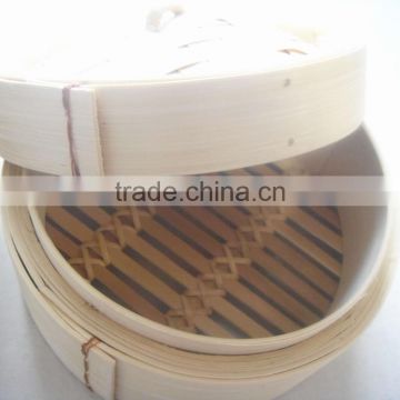 5" Diameter Chinese Natural Designed Bamboo Dim Sum Steamer photo-3