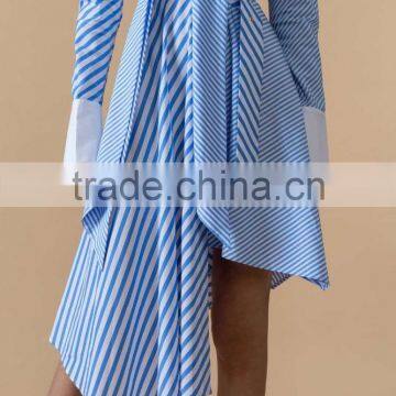 Women Fashion Party Dress New Design Asymmetrical Stripe Dress photo-4