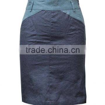 Factory OEM Women High Fashion Plus Size Contrast Color Tight Fitting Knee Length Mature Elagant Wrap Skirt photo-3