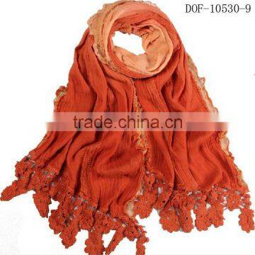 Fashion designer lace pashmina shawl for fall&spring in STOCK NOW!