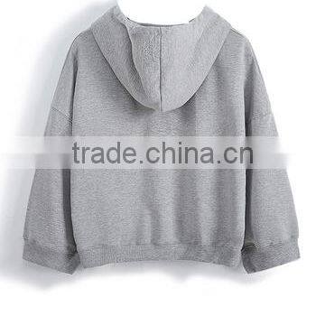 Loose Long Sleeve Drawstring Thicken Hoodie for Women photo-3