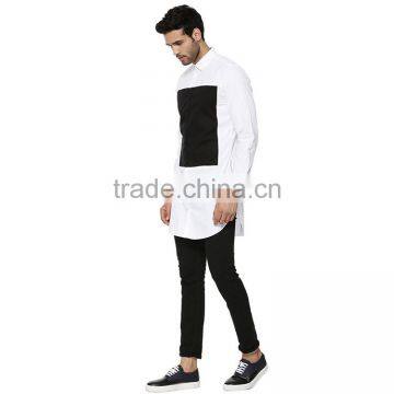 2016 Cotton Long Sleeve Thick Black Mens Shirts Latest Shirts Pattern for Men photo-3