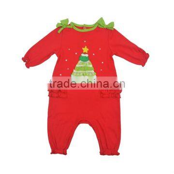 Ruffles Girls Romper Baby Girl Christmas Long Sleeve Bubble Romper