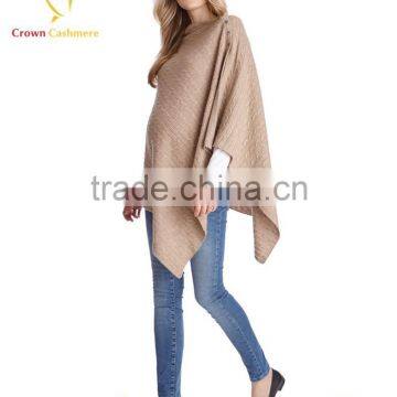 Winter Fashion Women Cashmere Knitted Cable Poncho photo-2