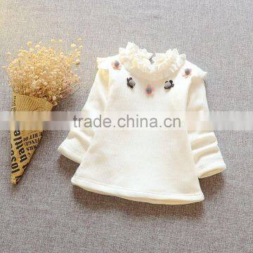 Cotton and Cashmere Coat Girls Lace Collars Agaric Children Coat photo-4