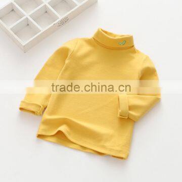 S60639B Autumn Kid High Collar Shirt Cotton Embroidered Long-Sleeved Boys Girl Baby T-shirt photo-5