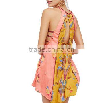 2017 OEM Summer Femme Silky Tunic Dream Free Printed Sexy Blouse photo-2