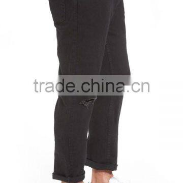 Mens Skinny Unique Design Stretch Jeans Mid Waist Urban Style Ripped Stretch Loose Fit Jeans photo-3