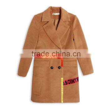 2017 Latest Designs Lady Formal Stripe Winter Long Coat for Women photo-4